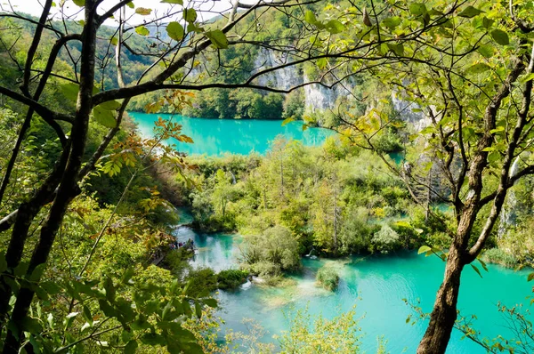 Хорватія Плітвицькі Озера Найкрасивіші Місця Європи Долина Озер Водоспадів — стокове фото