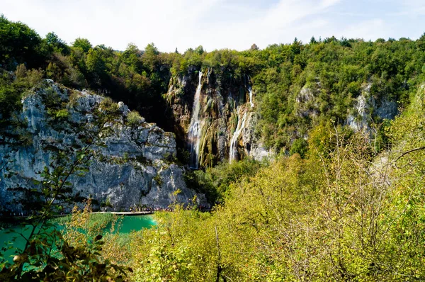 Croácia Plitvice Lakes Lugar Mais Bonito Europa Vale Lagos Cachoeiras — Fotografia de Stock