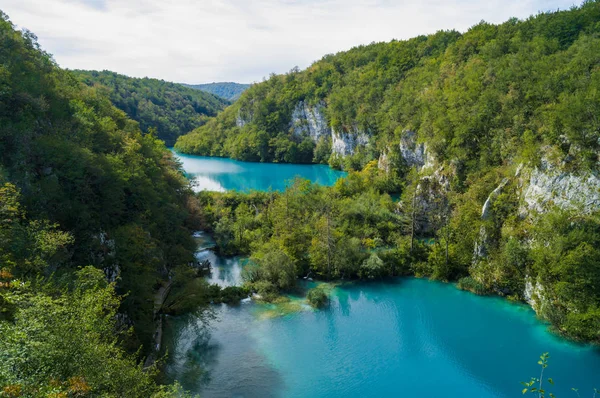 Chorwacja Jeziora Plitwickie Najpiękniejsze Miejsce Europie Dolina Jezior Wodospadów — Zdjęcie stockowe