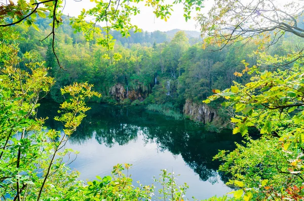 Croácia Plitvice Lakes Lugar Mais Bonito Europa Vale Lagos Cachoeiras — Fotografia de Stock