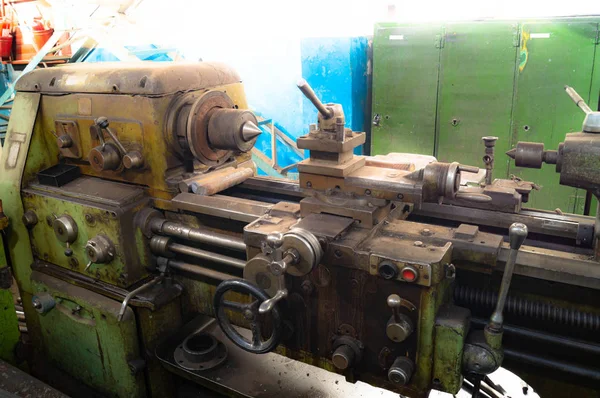 Oficina Metalurgia Máquinas Processamento Metal Alavancas Controle Máquina Equipamento Instalado — Fotografia de Stock