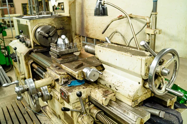 Metalworking Workshop Metal Processing Machines Levers Control Machine Equipment Installed — Stock Photo, Image