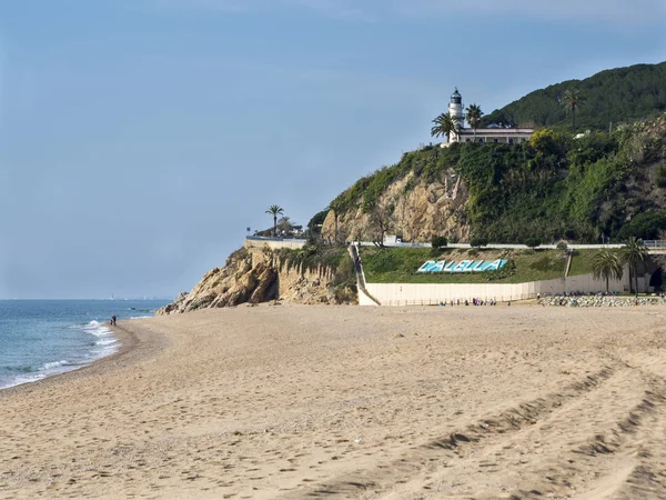 Calella Beach üzerinde Catalonia, İspanya Costa Brava