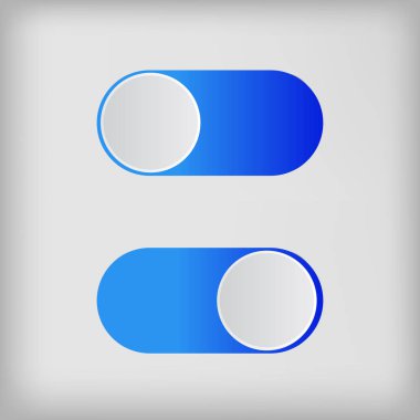 Beyaz arka plan üzerinde izole düz simgesi renkli anahtarlayıcıları AçKapa.