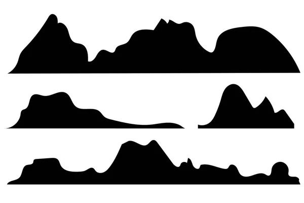 Silhouettes montagneuses sur fond blanc. — Image vectorielle