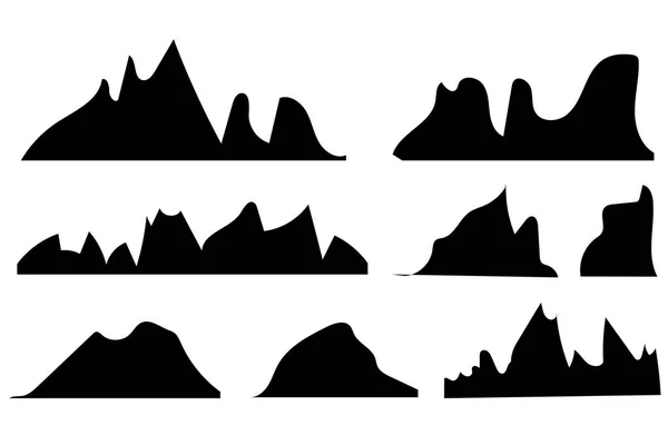 白い背景の山のシルエット. — ストックベクタ