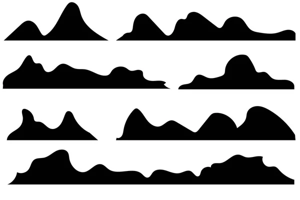 Ορεινές σιλουέτες στο λευκό φόντο. — Διανυσματικό Αρχείο