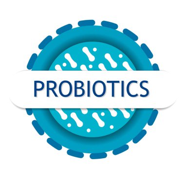 probiyotik bakteri vektör rozeti