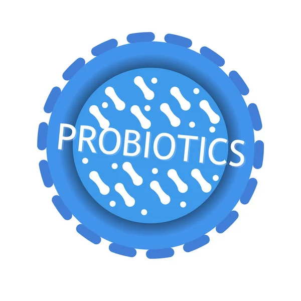 Probiotika bakterier vektor badge Stockillustration