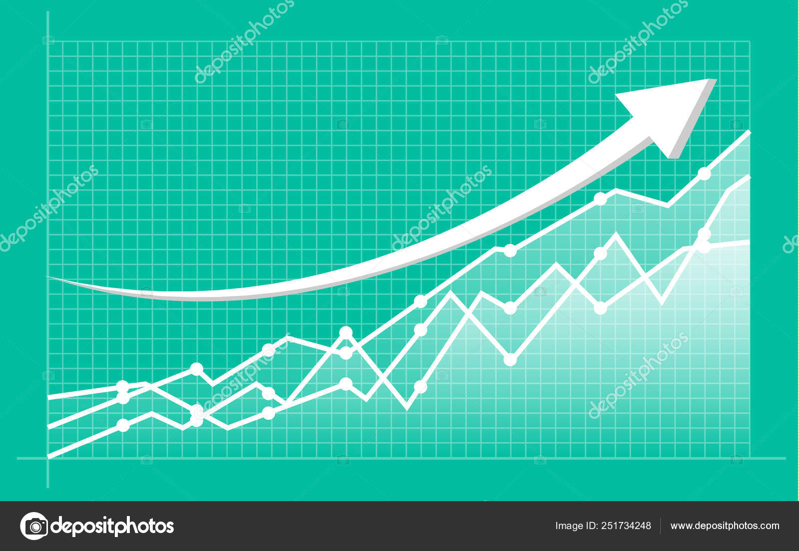 摘要财务图表与上升趋势线图和数字在股票市场图库矢量图©menorevk@gmail.com 251734248
