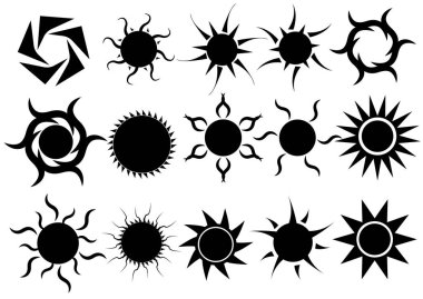 Düz güneş simgesi. Güneş piktogram. Web sitesi tasarımı için trendy vektör yaz sembolü