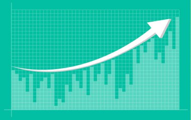 Yükseliş çizgi grafiği ve hisse senedi piyasası soyut mali grafik 