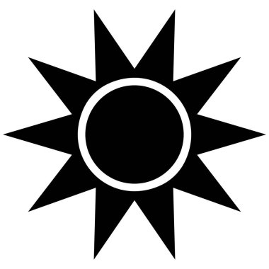 Basit güneş vektör simgesi beyaz arka plan üzerinde.