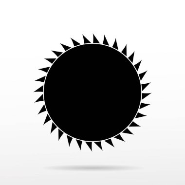 Basit güneş vektör simgesi beyaz arka plan üzerinde.
