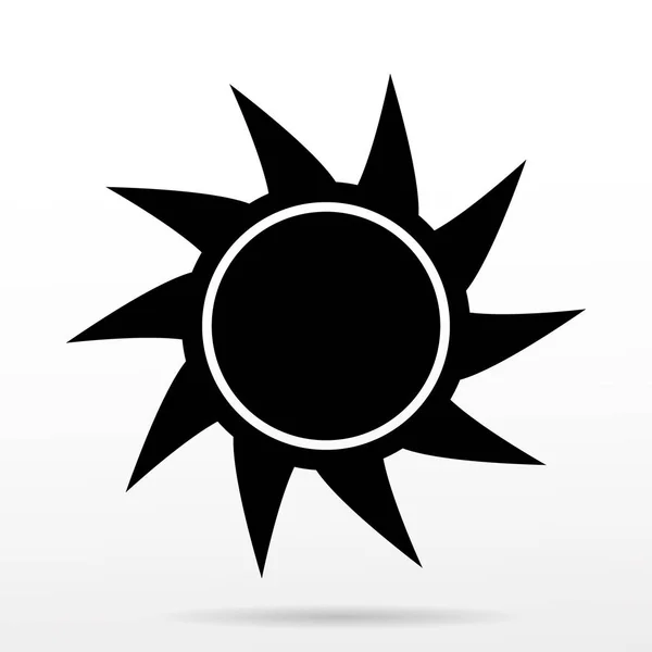 Eenvoudige zon vector pictogram op witte achtergrond. — Stockvector