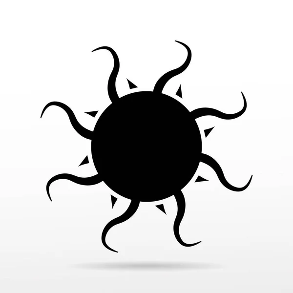 Einfaches Sonnenvektorsymbol auf weißem Hintergrund. — Stockvektor