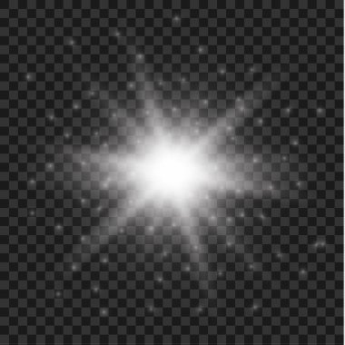 Parlayan ışıklar efekt, parlama, patlama ve yıldızlar.