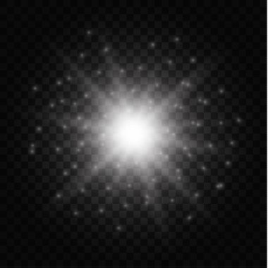 Parlayan ışıklar efekt, parlama, patlama ve yıldızlar.