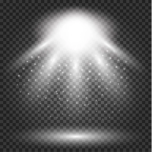 Effet lumineux, fusée éclairante, explosion et étoiles. — Image vectorielle