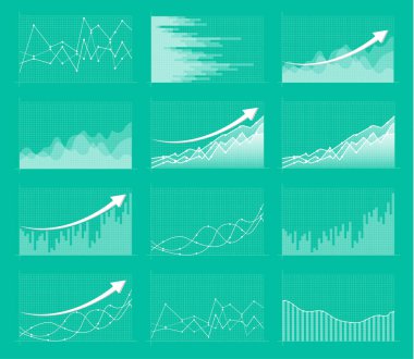 Farklı grafikler ve kümesi. Infographics 