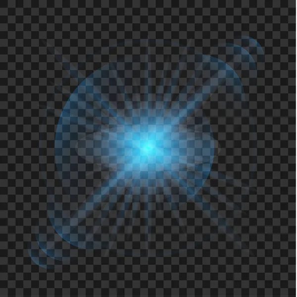 Glödande ljus effekt, fackling, explosion och stjärnor Vektorgrafik