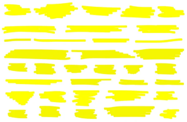 Vektör İşaretleme fırça seti. Elle çizilmiş sarı — Stok Vektör