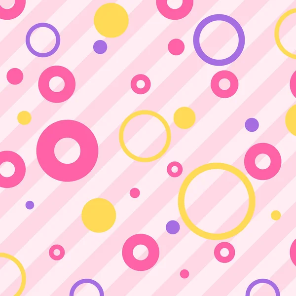 Oändliga bakgrund med cirklar. Söt romantisk rosa vektorbakgrund i Lol docka överraskning stil. Decor för barns födelsedag, flickor part, presentförpackning Royaltyfria illustrationer