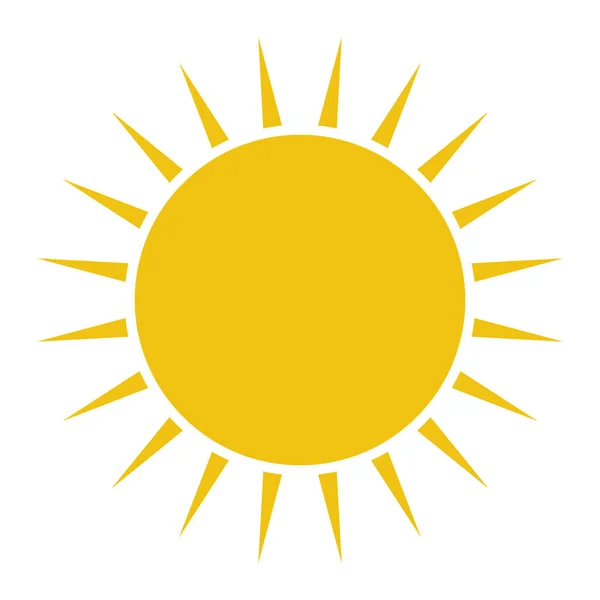 平らな太陽のアイコン。太陽のピクトグラム。テンプレートベクターイラスト. — ストックベクタ