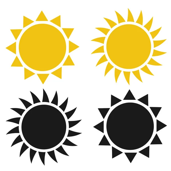 Ícone de sol plano. Imagem do vetor Sun pictogram.Template . —  Vetores de Stock