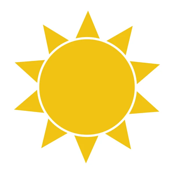 Płaska ikona słońca. Piktogram słońca. Szablon ilustracji wektorowej. — Wektor stockowy