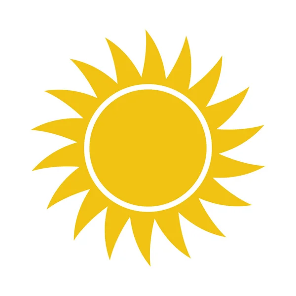 Platte zon icoon. Zon pictogram. Sjabloon vector illustratie. — Stockvector