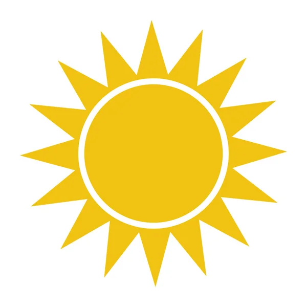Flat Sun-ikonen. Piktogram för solen. Mall vektor illustration. Stockvektor