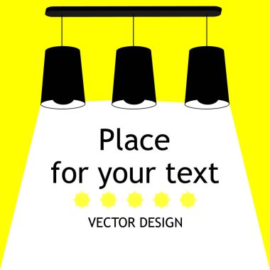 Lamp.Lamp ampul Icon.Metin için yer. 
