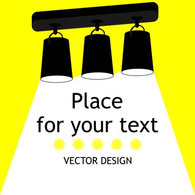 Lamp.Lamp ampul Icon.Metin için yer. 