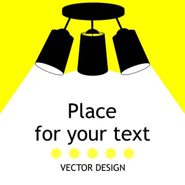 Lamp.Lamp ampul Icon.Metin için yer. 