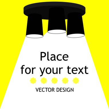 Lamp.Lamp ampul Icon.Metin için yer. 