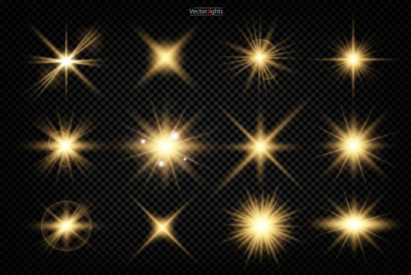 Ligger. Lysande stjärna, solen partiklar Royaltyfria illustrationer