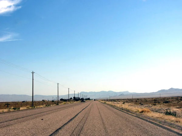 Driving down a historic part of route 66 in western USA