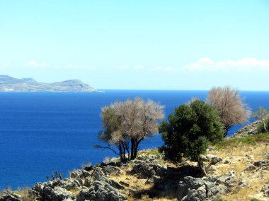 Lindos, Rhodes yakınındaki kıyı şeridi