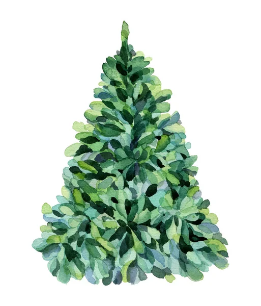 Akvarelu Vánoční Strom Lze Použít Pro Tištěné Materiály Letáky Plakáty — Stock fotografie