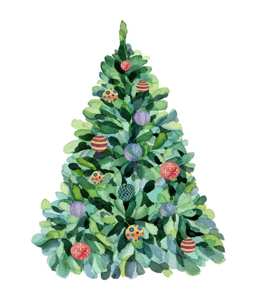 Elegant Watercolor Christmas Tree Can Used Printed Materials Leaflets Posters — Stock Photo, Image