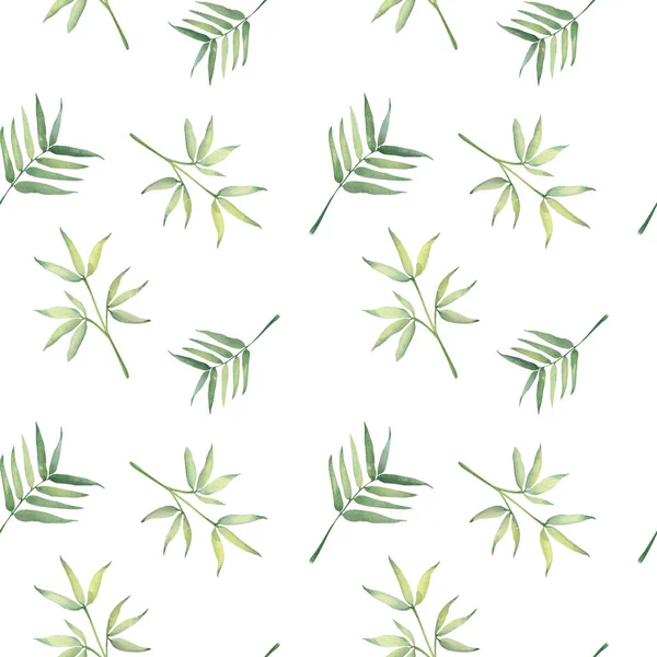 Bambu yapraklı sulu boya deseni