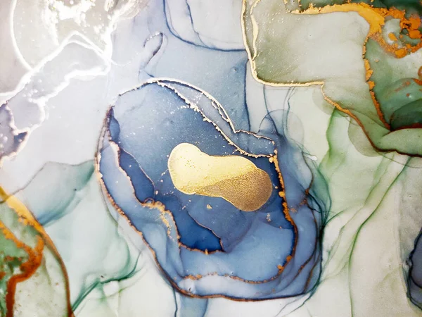 Alcohol Background. Ocean color and White color Spray. Hoarfrost Background Blot. Golden Ink Smudges. Aquamarine Pigment Ink Blur. Alcohol Ink Spots. Alcohol Illustration.