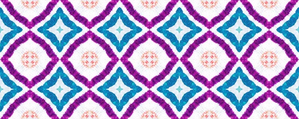 Geometric picture. Seamless Ethnic Pattern. Contrast Tone. Watercolor Blur Shabby paint. Flannel Skin Ink Blur. Violet White. Repeating Tone. Geometry.