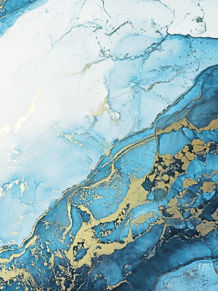 Alcohol Ink Art. Navy blue, White and Gold Streaks. Ocean Water Alcohol ink. Water Ink Sputter. Aquamarine Pigment Gouache Blur. Alcohol Ink Stains. Alcohol Ink Texture.