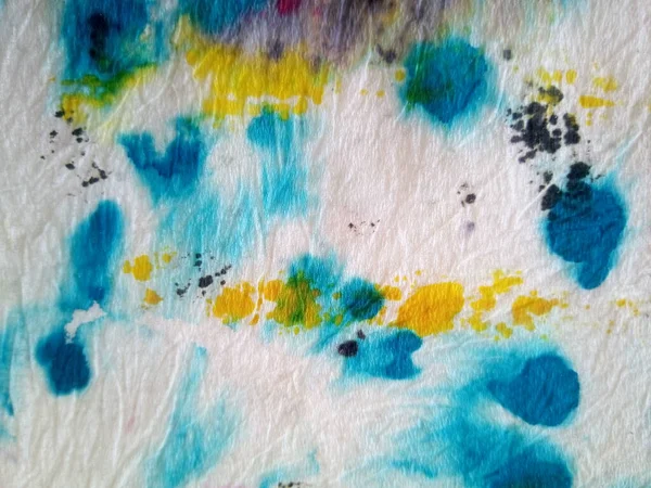 Ragged Frame. Abstract Grunge picture. Old Decoraton Style. Wool Textile. Great Ink Paint. Blue, Rose, light, Yellow. Dirty Painted Textile.