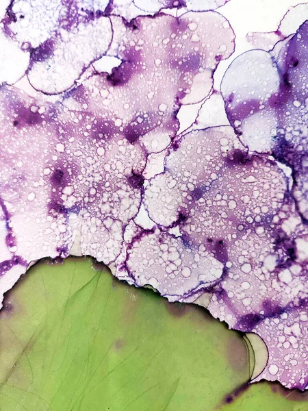 Background for Cards. Purple and White Drops. Lilac Spill. Abstract Lilac Flower. Delicate Indigo Lines. Spots Ink print. Alcohol Ink Stains. Alcohol Ink Art Sputter.