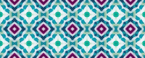 Dirty Art Picture. Seamless Ethnic Pattern. Saturated Blots. Grunge Style Panorama. Dashiki Motif Watercolour Print. Violet Light. Repeating Tone. Dirty Art.