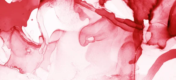 Background for Cards Marble. Crimson and Light Drops. Ruby Smudges. Veil Blot. Smoke Stains Pigment. Alcohol Ink Pigment. Contrast Fluid Colorful Texture.