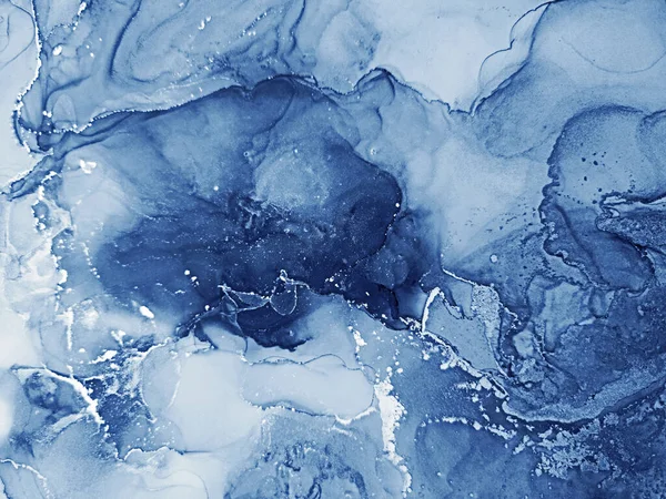 Alcohol Illustration. Water Blue, White Stains. Alcohol Ink Streaks. Aquamarine Pigment Alcohol ink. Marble Liquid. Ocean Waves spilled. Ink Wash Pastel wallpaper.